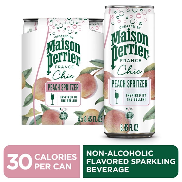 Maison Perrier Rosellini Sparkling Water – 4 Pack, 8.45 fl oz Bottles – Premium Flavored Carbonated Beverage, Zero Calories