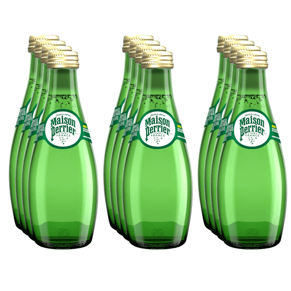 Maison Perrier Sparkling Natural Mineral Water, 11 Oz Glass Bottles - (Pack of 12) - (Total of 132 Fl Oz)