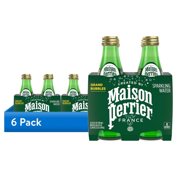 (6 pack) Maison Perrier Ultimate Unflavored Sparkling Water 4 Pack 11.15 fl oz Glass Bottles