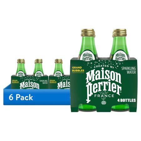 (6 pack) Maison Perrier Ultimate Unflavored Sparkling Water 4 Pack 11.15 fl oz Glass Bottles 44.636 fl oz