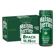 Maison Perrier Unflavored Ultimate Sparkling Water, 11.15 fl oz, 8 Pack Cans
