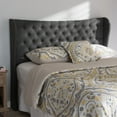 thumbnail image 1 of The Gray Barn  Tulip Hill Fabric Winged Headboard Grey Queen, 1 of 5