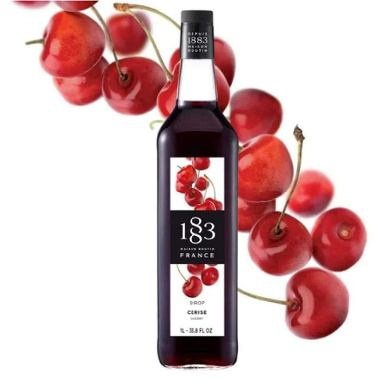 Premium Cherry Syrup For Perfect For Coffees Cocktails Mocktails Smoothies Vegan Friendly Allergen Free No Preservatives 1l Glass Bottle