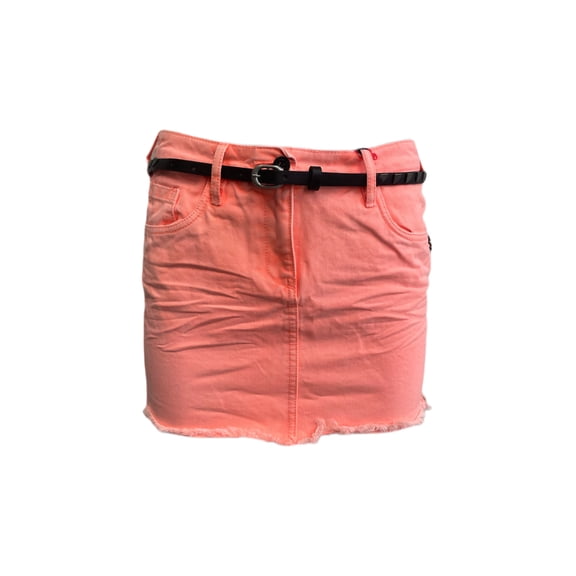 Maison Scotch Women's Denim Medium Rise Two-Way Belt Skirt, Pink, 26