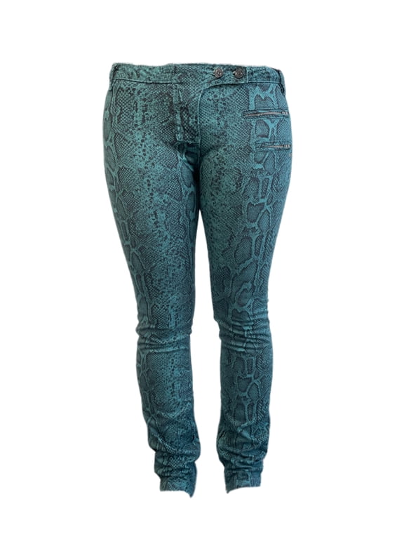 Women's Straight Led All Over Print Pants, Green, 29/32