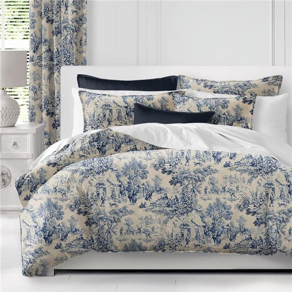 Sham Set Maison Toile Coverlet & 1 Pillow Sham Set, Blue - Twin Size - 2 Piece ...