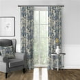 thumbnail image 1 of Maison Toile Pinch Pleat Drapery Panel, Blue - 20 x 144 in. - Pack of 2, 1 of 1
