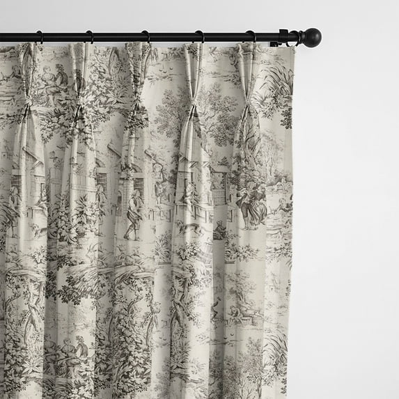 Maison Toile Sepia Pinch Pleat Drapery Panel - Pair 20"x84"