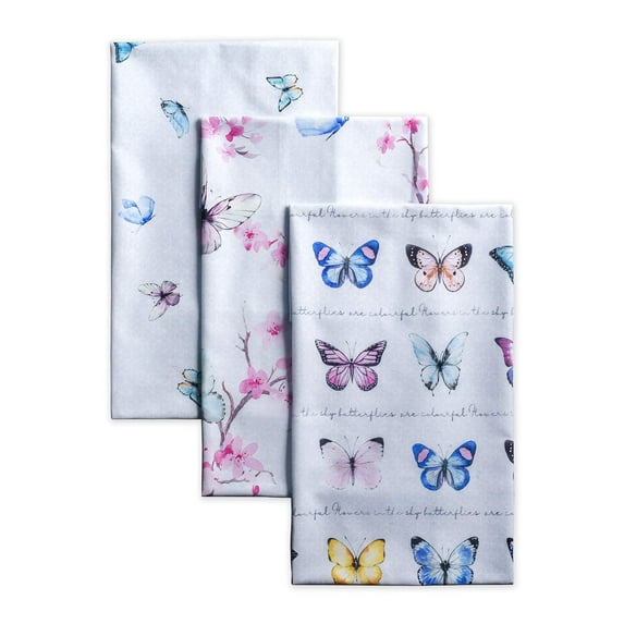 Maison d' Hermine Blossom in Spring 100% Cotton Set of 3 Multi-Purpose Kitchen Towel Soft Absorbent Dish Towels Tea Towels Bar Towels Spring/Summer (20 Inch by 27.50 Inch)