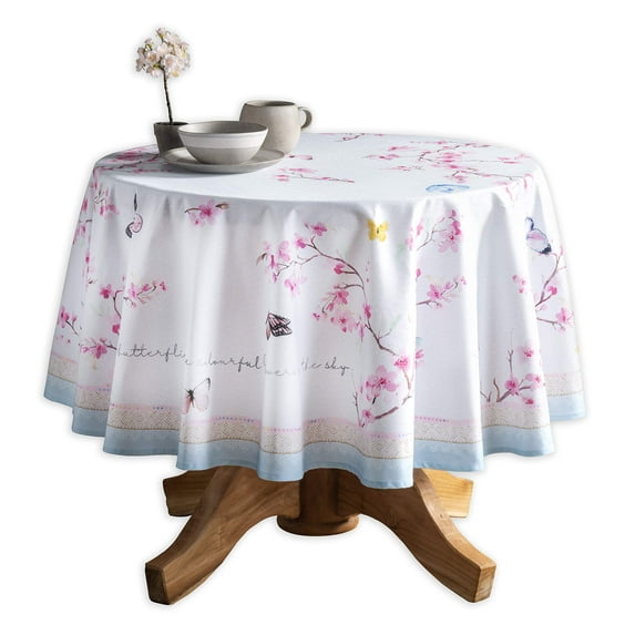 Maison d' Hermine Blossom in Spring 100% Cotton Tablecloth for Kitchen Dining | Tabletop | Decoration | Parties | Weddings | Spring/Summer (Round, 63 Inch).