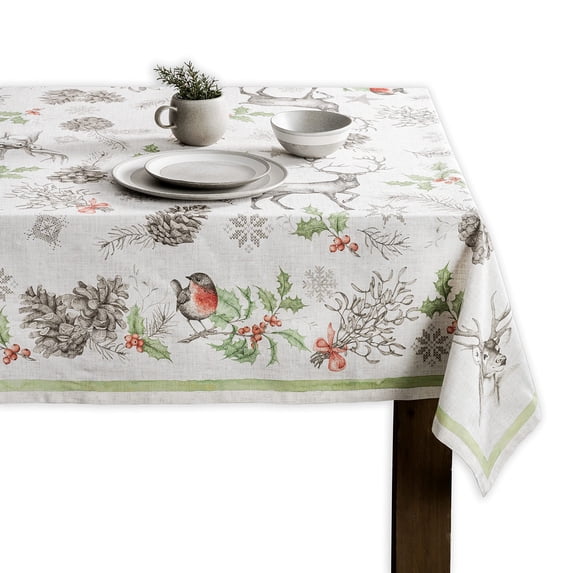 Maison d' Hermine Christmas Dew 100% CottonTablecloth for Kitchen Dining Tabletop Decoration Parties Weddings (Square, 54 Inch by 54 Inch)