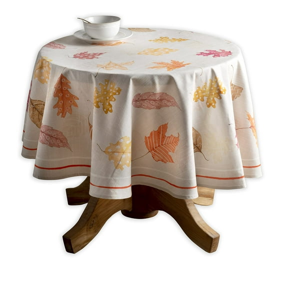 Maison d' Hermine Colors of Autumn 100% CottonTablecloth for Kitchen Dining Tabletop Decoration Parties Weddings (Round, 63 Inch Diameter)