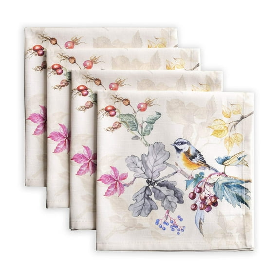 Maison d' Hermine Equinoxe - Beige 100% Cotton Soft and Comfortable Set of 4 Napkins Perfect for Family Dinners Weddings Cocktail Kitchen Spring/Summer (20 Inch by 20 Inch).