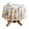 thumbnail image 1 of Maison d' Hermine Equinoxe - Beige 100% Cotton Tablecloth for Kitchen Dining | Tabletop | Decoration | Parties | Weddings | Spring/Summer (Round, 63 Inch)., 1 of 5