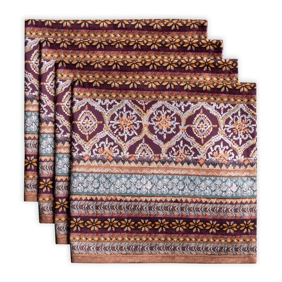 Maison d' Hermine Fair Isle 100% Cotton Soft and Comfortable Set of 4 Napkins Perfect for Family Dinners Weddings Cocktail Kitchen (20 Inch by 20 Inch).