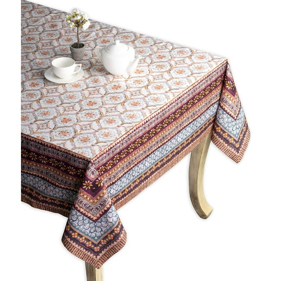 Maison d' Hermine Fair Isle 100% Cotton Tablecloth for Kitchen Dining Tabletop Decoration Parties Weddings (Rectangle, 60 Inch by 90 Inch)