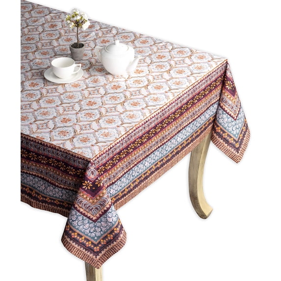 Maison d' Hermine Fair Isle 100% Cotton Tablecloth for Kitchen Dining Tabletop Decoration Parties Weddings (Square, 54 Inch by 54 Inch).