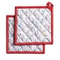 thumbnail image 1 of Maison d' Hermine Fairy Christmas 100% Cotton Set of 2 Pot Holder with Loop Heat Resistant for BBQ Cooking Baking Grilling Microwave Barbecue (8 Inch by 8 Inch)., 1 of 3