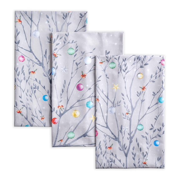 Maison d' Hermine Fairy Christmas 100% Cotton Set of 3 Multi-Purpose Kitchen Towel Soft Absorbent Dish Towels Tea Towels Bar Towels (20 Inch by 27.50 Inch)