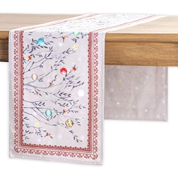 Maison d' Hermine Fairy Christmas 100% Cotton Table Runner for Party Dinner Holidays Kitchen Home [Double Layer (14.5 Inch by 108 Inch)]