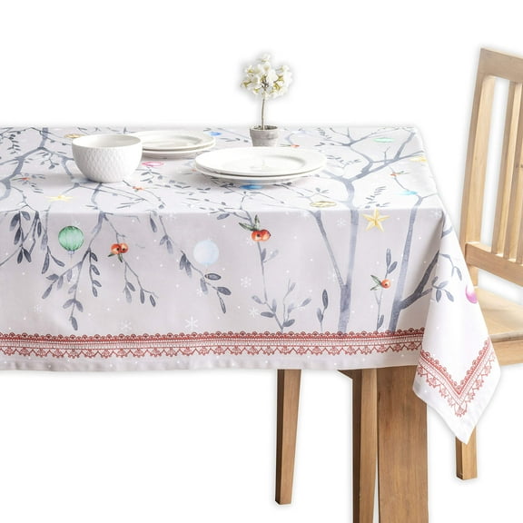 Maison d' Hermine Fairy Christmas 100% Cotton Tablecloth for Kitchen Dining Tabletop Decoration Parties Weddings (Rectangle, 54 Inch by 72 Inch)