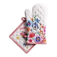 thumbnail image 1 of Maison d' Hermine Happy Florals - High Summer 100% Cotton Easter Set of Oven Mitt (7.5 Inch by 13 Inch) and Pot Holder (8 Inch by 8 Inch) for Cooking | Baking | Grilling | Barbecue | Spring/Summer, 1 of 5