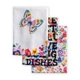 thumbnail image 1 of Maison d' Hermine Happy Florals - High Summer 100% Cotton Set of 3 Multi-Purpose Kitchen Towel Soft Absorbent Dish Towels Tea Towels Bar Towels Spring/Summer (20 Inch by 27.50 Inch), 1 of 5