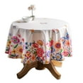 thumbnail image 1 of Maison d' Hermine Happy Florals - High Summer 100% Cotton Tablecloth for Kitchen Dining | Tabletop | Decoration | Parties | Weddings | Spring/Summer (Round, 63 Inch)., 1 of 5