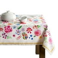 thumbnail image 1 of Maison d' Hermine Happy Florals - Sweety 100% Cotton Tablecloth for Kitchen Dining | Tabletop | Decoration | Parties | Weddings | Spring/Summer (Square, 54 Inch by 54 Inch)., 1 of 5