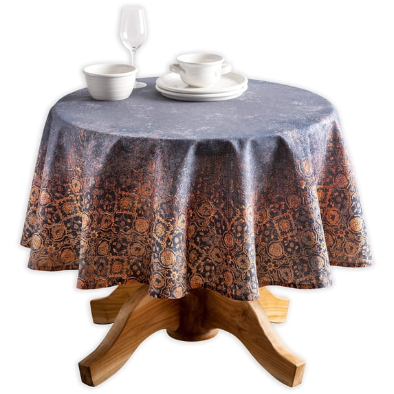 Maison d' Hermine Imperfection 100% Cotton Tablecloth for Kitchen Dining Tabletop Decoration Parties Weddings (Round, 63 Inch Diameter)