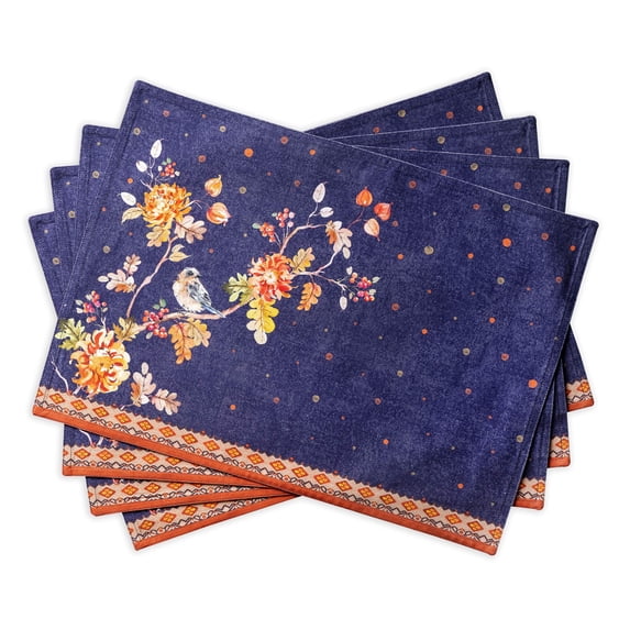 Maison d' Hermine Kelim 100% Cotton Set of 4 Placemats for Dining Table Kitchen Wedding Everyday Use Dinner Parties (Infinity, 13 Inch by 19 Inch)