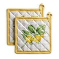 thumbnail image 1 of Maison d' Hermine Limoncello 100% Cotton Set of 2 Pot Holders with Loop Heat Resistant for BBQ | Cooking | Baking | Grilling | Microwave | Barbecue | Spring/Summer (8 Inch by 8 Inch)., 1 of 5