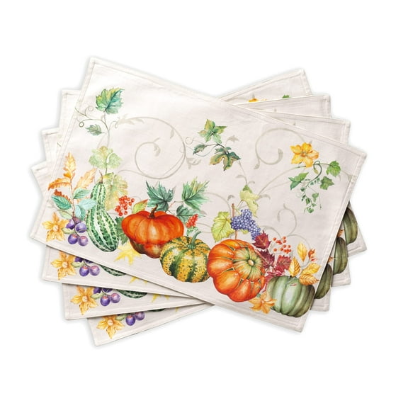 Maison d' Hermine Lumina 100% Cotton Set of 4 Placemats for Dining Table | Kitchen | Wedding | Everyday Use | Dinner Parties | Autumn/Winter (13 Inch by 19 Inch)