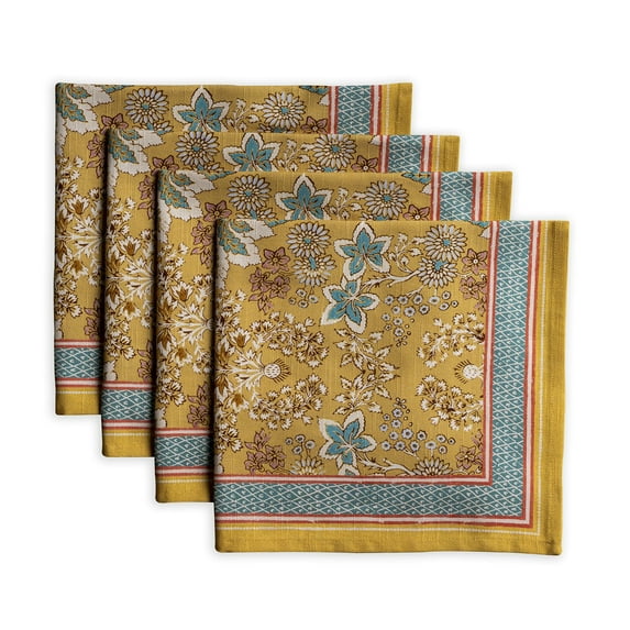 Maison d' Hermine Marquise 100% Cotton Soft and Comfortable Set of 4 Napkins Perfect for Family Dinners Weddings Cocktail Kitchen Spring/Summer (20 Inch by 20 Inch).