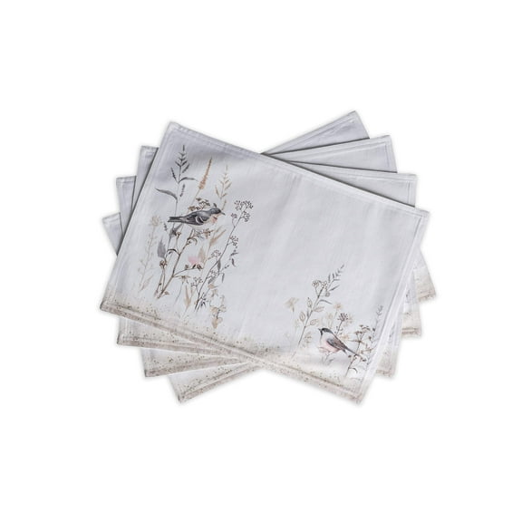 Maison d' Hermine Meadow Florals 100% Cotton Set of 4 Placemats for Dining Table | Kitchen | Wedding | Everyday Use | Dinner Parties | Spring/Summer (13 Inch by 19 Inch)