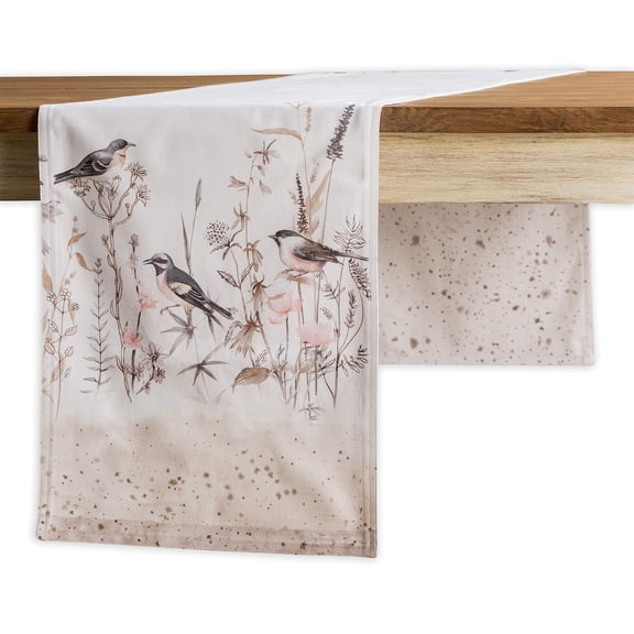 Maison d' Hermine Meadow Florals 100% Cotton Table Runner for Party | Dinner | Holidays | Kitchen | Spring/Summer [Double Layer (14.5 Inch by 72 Inch)]