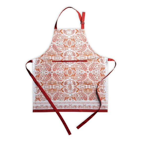 Maison d' Hermine Orient 100% Cotton 1 Piece Kitchen Apron with an Adjustable Neck & Hidden Centre Pocket with Long Ties for Women Men Chef (27.50"x31.50")