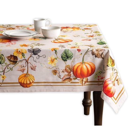 Maison d' Hermine Potiron 100% Cotton Tablecloth for Kitchen Dining Tabletop Decoration Parties Weddings (Rectangle, 54 Inch by 72 Inch).