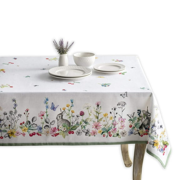 Maison d' Hermine Printemps 100% Cotton Tablecloth for Kitchen Dining | Tabletop | Decoration | Parties | Weddings | Spring/Summer (Square, 54 Inch by 54 Inch).