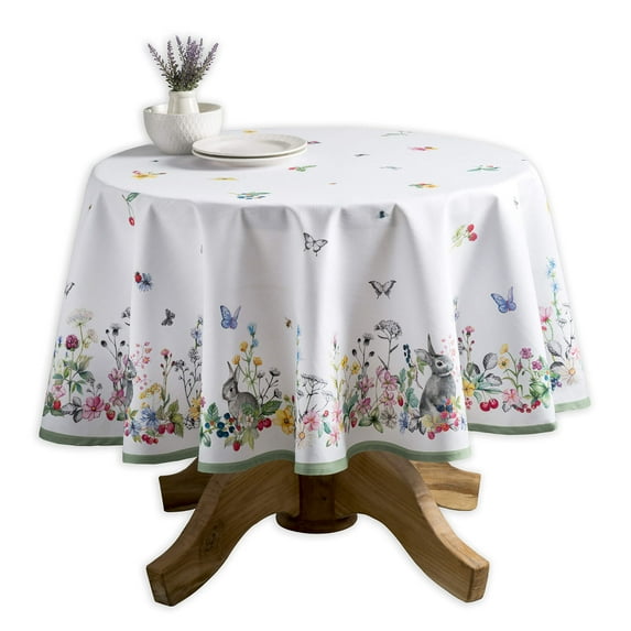 Maison d' Hermine Printemps 100% Cotton Tablecloth for Kitchen Dining | Tabletop | Decoration | Parties | Weddings | Spring/Summer (Round, 69 Inch).