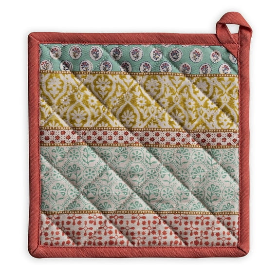 Maison d' Hermine Provence 100% Cotton Pot Holder with Loop Heat Resistant for BBQ | Cooking | Baking | Grilling | Microwave | Barbecue | Spring/Summer (8 Inch by 8 Inch).