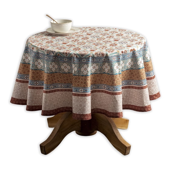 Maison d' Hermine Romane 100% CottonTablecloth for Kitchen Dining Tabletop Decoration Parties Weddings (Round, 63 Inch Diameter)