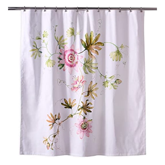 Maison d' Hermine Shower Curtain 100% Cotton One Panel Darkening Bath Shower Curtains 70 Inch x72 Inch, Easy Hanging with 12 Button Holes for Bathroom