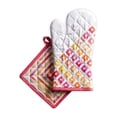 thumbnail image 1 of Maison d' Hermine Summer Maze 100% Cotton Easter Set of Oven Mitt (7.5 Inch by 13 Inch) and Pot Holder (8 Inch by 8 Inch) for BBQ | Cooking | Baking | Grilling | Barbecue | Spring/Summer, 1 of 5