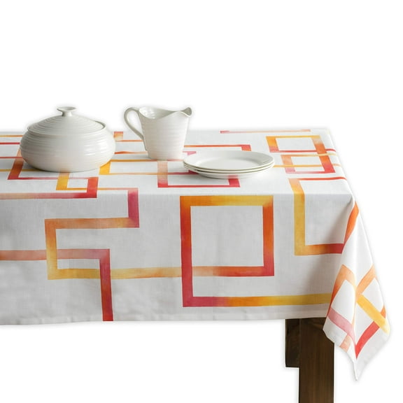 Maison d' Hermine Summer Maze 100% Cotton Tablecloth for Kitchen Dining | Tabletop | Decoration | Parties | Weddings | Spring/Summer (Square, 60 Inch by 60 Inch).