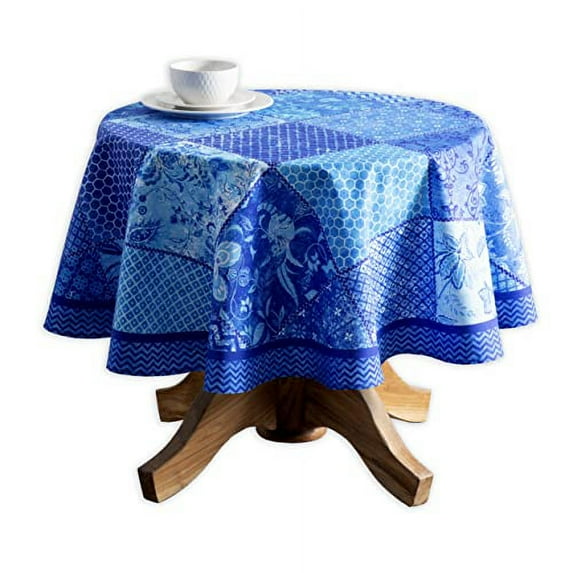 Maison d' Hermine Table Cloths 100% Cotton 63" Diameter Decorative Washable Round Tablecloth Table Cloth for Gifts, Dining, Kitchen, Parties & Camping