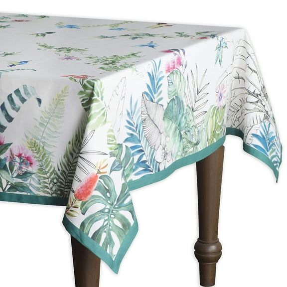 Maison d' Hermine Tropiques 100% Cotton Tablecloth for Kitchen Dining | Tabletop | Decoration | Parties | Weddings | Spring/Summer (Rectangle, 60 Inch by 108 Inch).