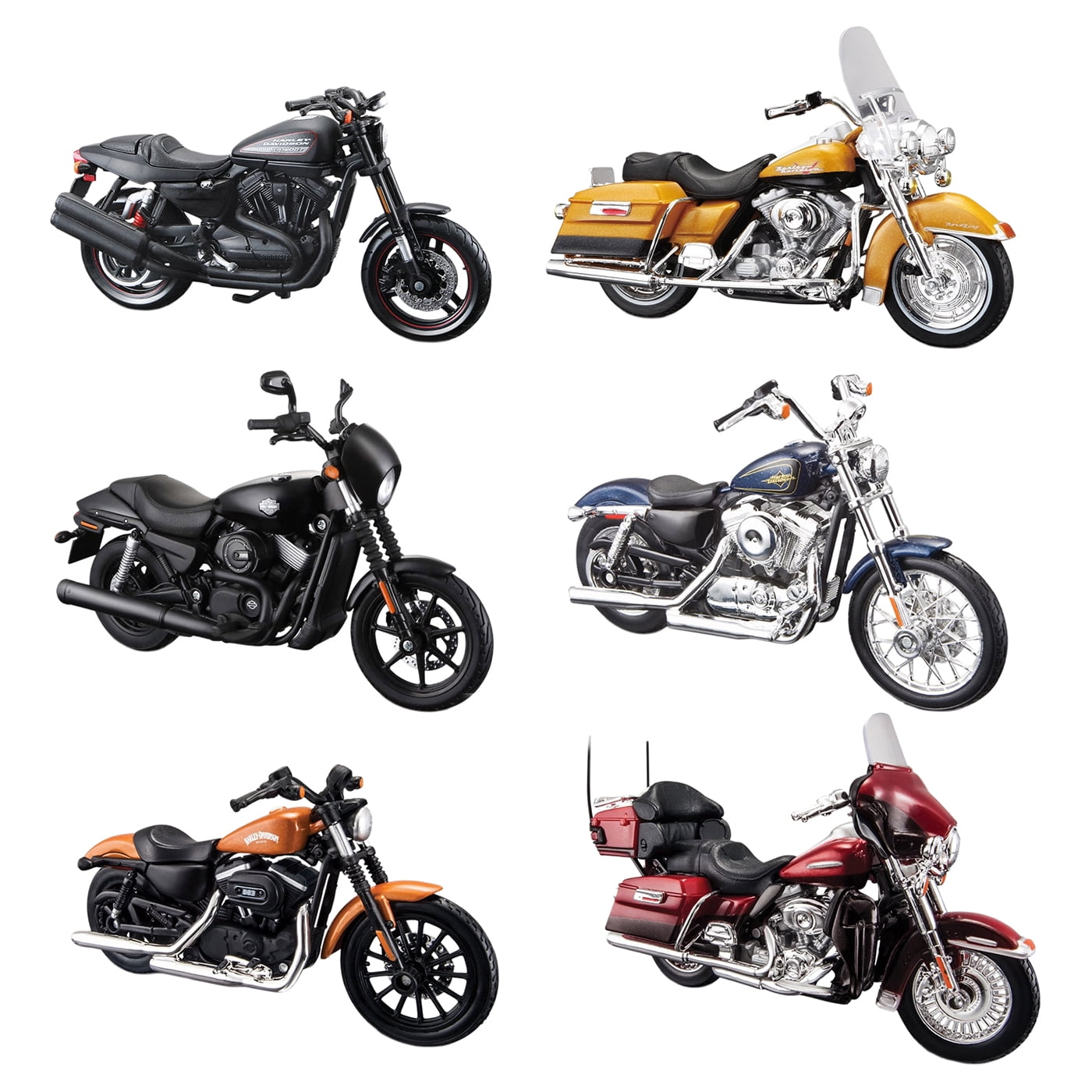 Maisto 1:18 Scale Harley Davidson Diecast Motorcycle Set - Walmart.com