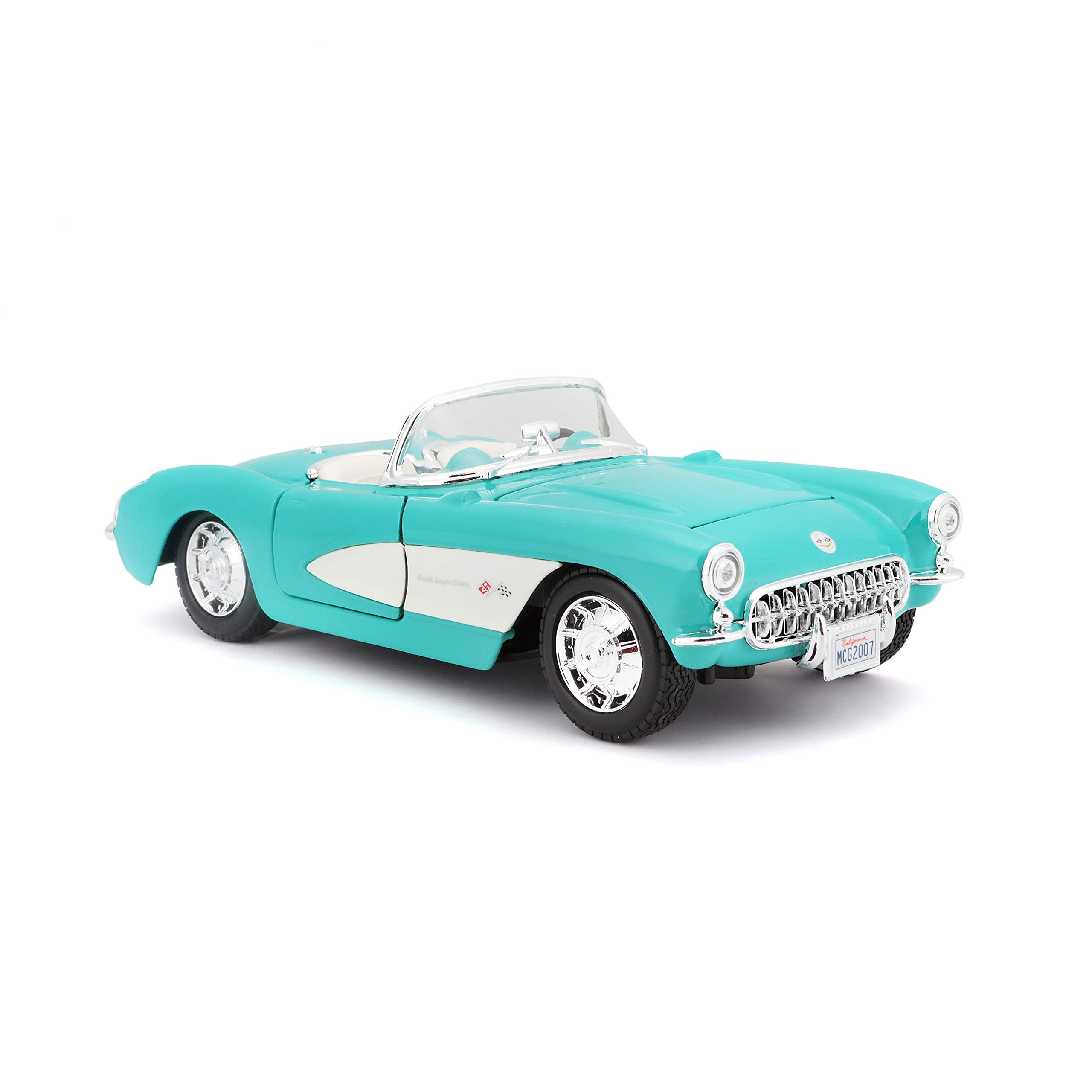 Maisto 1:24 Scale 1957 Chevrolet Corvette, Turquoise, Die-Cast