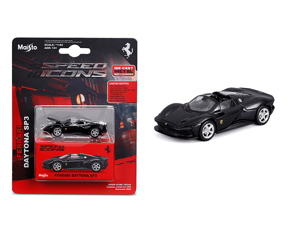 Maisto 1:64 Speed Icons Ferrari Daytona SP3 – Black - Walmart.com